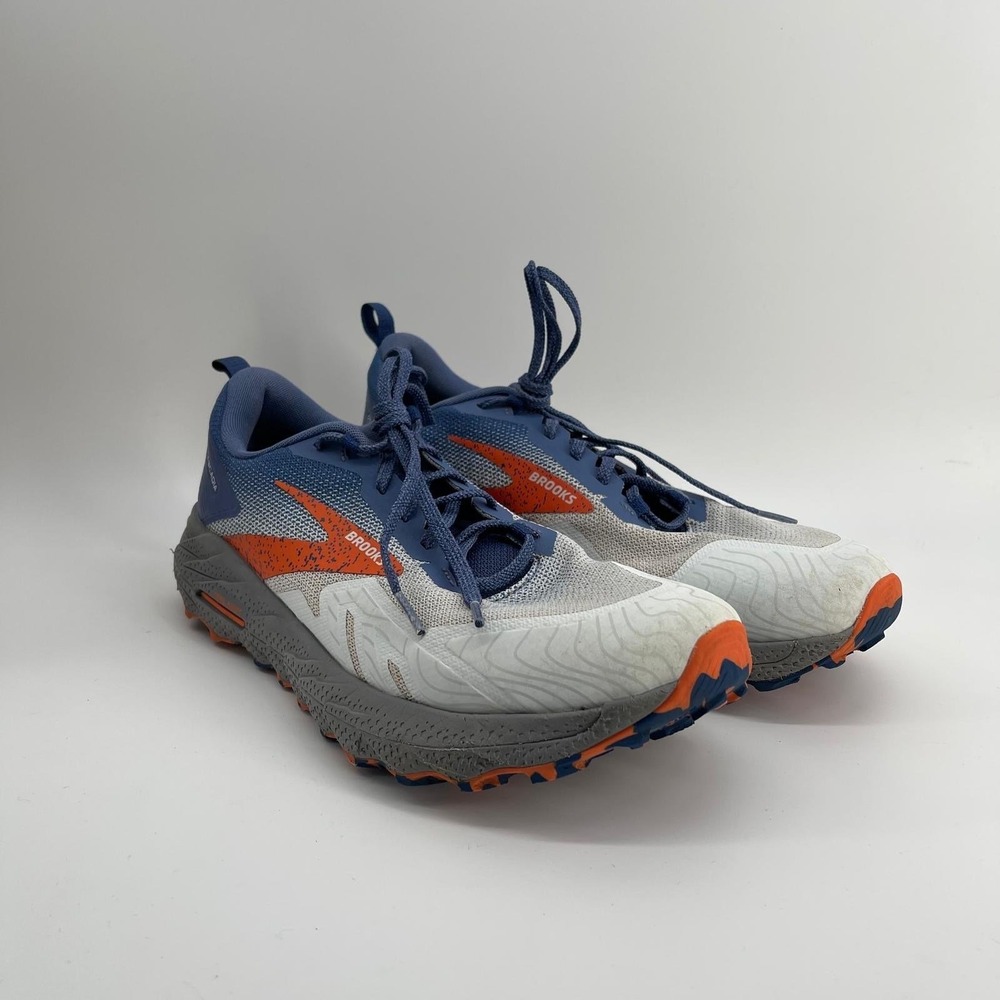 Brooks Cascadia 17 Trail Running Shoes Mens 12.5 Blue Orange White 1104031D405